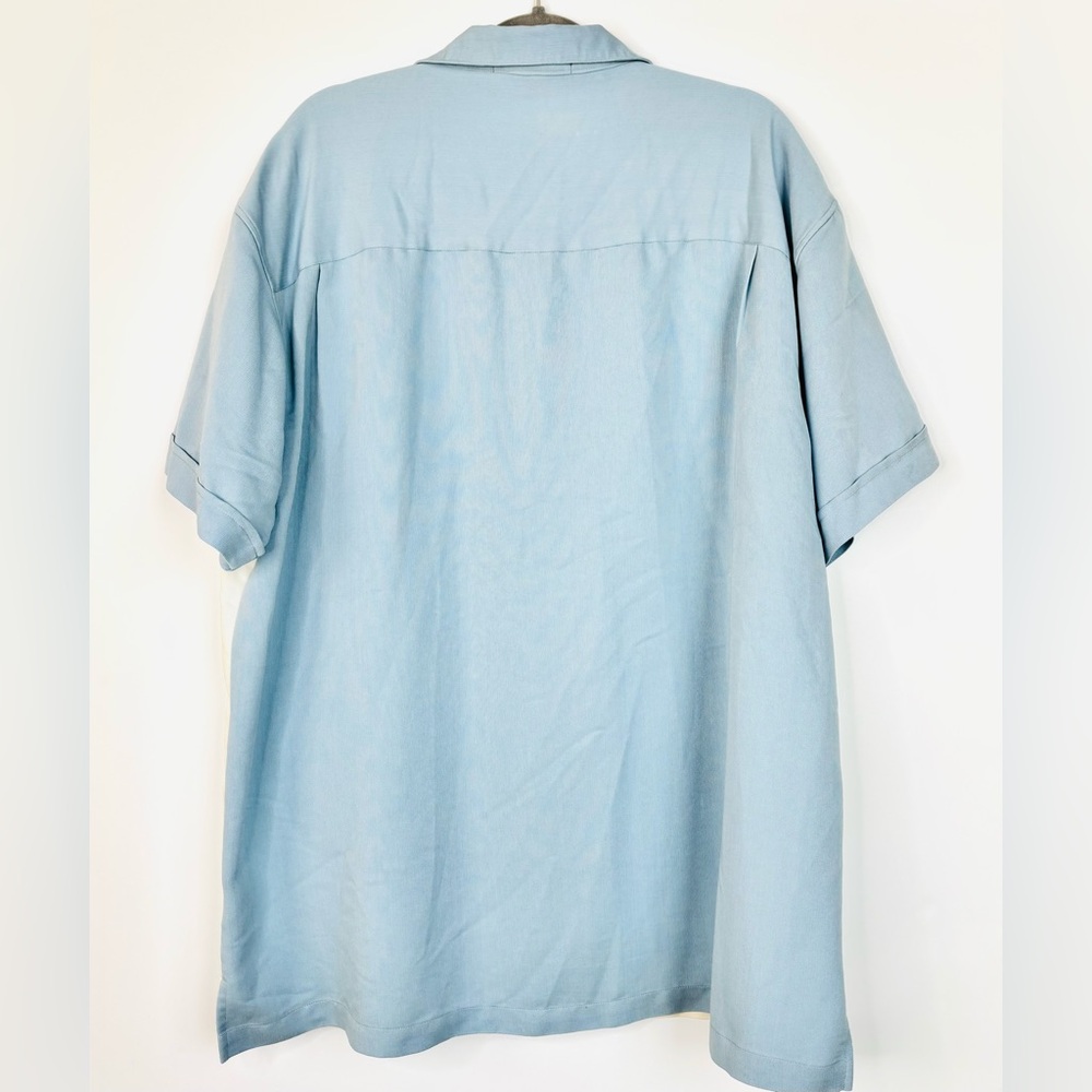 Corvette Logo Light Blue White Men's Retro 90’s Rockabilly Bowling Shirt 2X - Picture 5 of 9